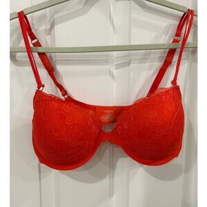 Be Me New York bra 36C lace details underwire blood red sexy